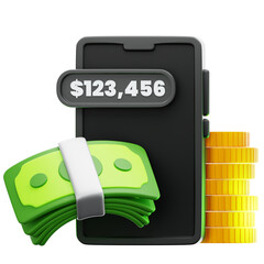 Finance App 3D Illustration