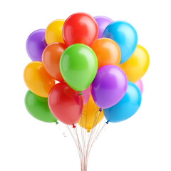 Colorful balloons in various shades, perfect for celebrations and parties, create joyful atmosphere. Their vibrant hues bring happiness and excitement to any event