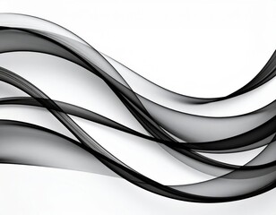 Abstract Black Wave Design On White Background