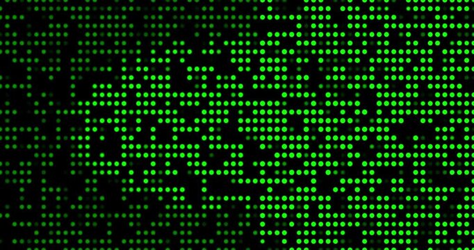 Green points moving down in the screen. Loop