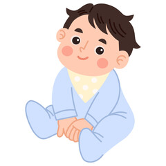 Illustration of a Sitting Baby