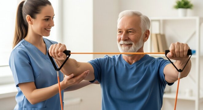 Senior Man Physical Therapy Exercise