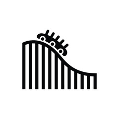 Roller coaster ride icon descending steep drop