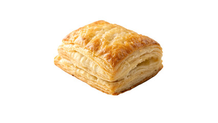 Golden Flaky Puff Pastry Square On a transparent background