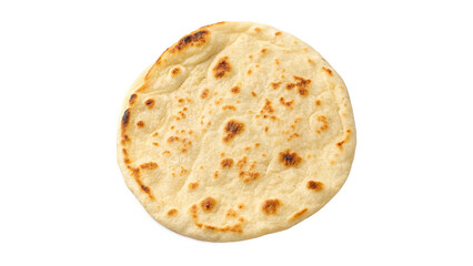 Freshly Cooked Flatbread with Golden Brown Spots On a transparent background