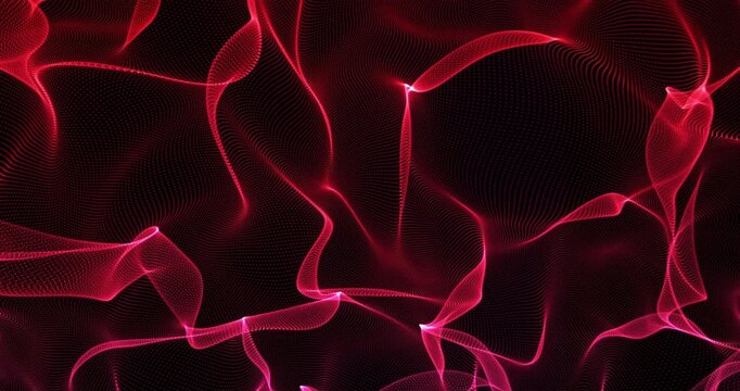Red fractal field moving. Loop