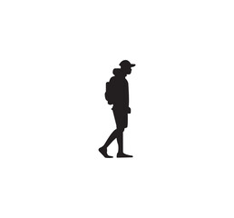 silhouette of a man walking vector illustration 
