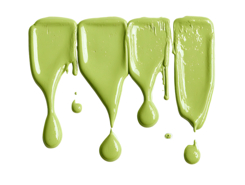 Green paint drips in exclamation mark shape - Powered by Adobe