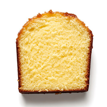 Slice of Moist Yellow Cake with Fine Crumb Texture