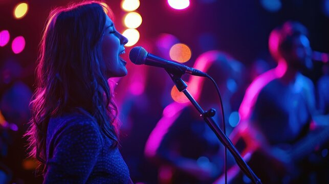 Worship band singing in live service - Powered by Adobe