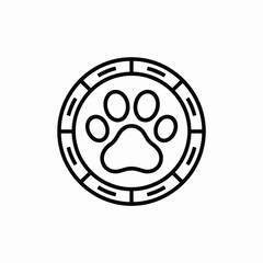 Circular dog paw print emblem icon