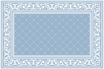 Decorative ornate floral blank design card frame template