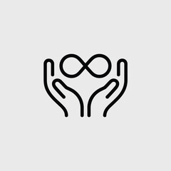 Hands holding infinity symbol