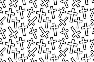 Seamless pattern of crosses on a white background