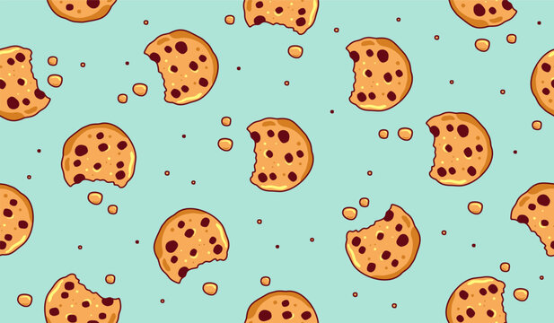 Cute cookies pattern background vector design