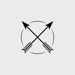 Crossed arrows emblem with circle outline