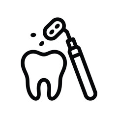 Dental examination and cleaning tool icon