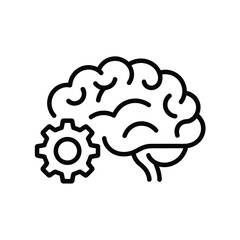 Brain and gear icon representing thought and mechanics