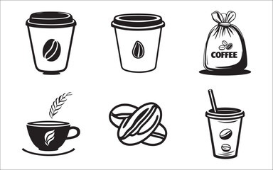 coffee cup icon set