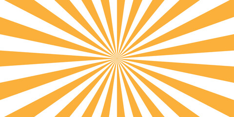 Vector orange sun rays sunburst texture background. Modern seamless retro vintage burst sunrise sunbeam element spiral striped illustration sunray template wallpaper design.	
