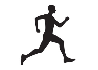 running person logo silhouette vector, vector logo icon of a running young person, running woman black logo silhouette vector, young person jogging logo vector silhouette on white background 