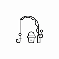 catching some fish icon sign vector