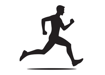 running person logo silhouette vector, vector logo icon of a running young person, running woman black logo silhouette vector, young person jogging logo vector silhouette on white background 