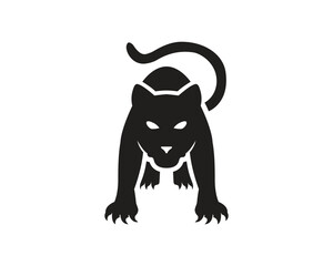 Wild panther in silhouette vector illustration