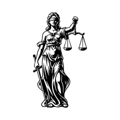 Silhouette of a lady holding scales of justice ideal for legal and justice related concepts
