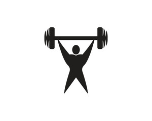 Graphic vector of a fitness athlete lifting barbell