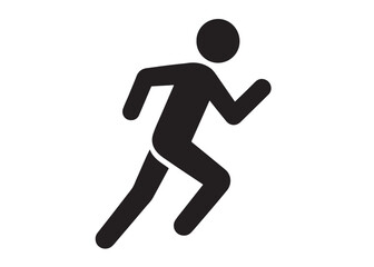 running person logo silhouette vector, vector logo icon of a running young person, running woman black logo silhouette vector, young person jogging logo vector silhouette on white background 
