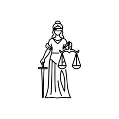 Silhouette of a lady holding scales of justice ideal for legal and justice related concepts