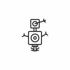 cute little robot icon sign vector