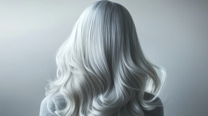 Woman's Gray Hair Back View