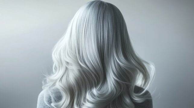 Woman's Gray Hair Back View