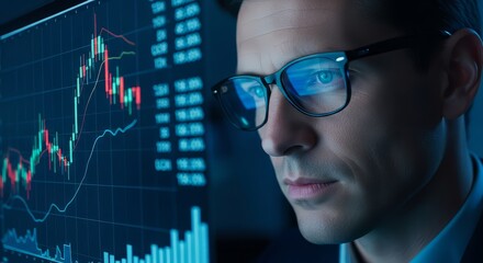 Futuristic Augmented Reality Interface with Man Using AR Headset in Smart Digital Environment