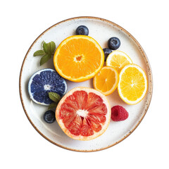 Vibrant fruit slices arranged on a plate