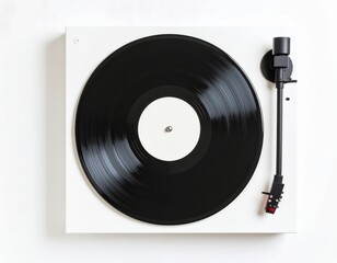 Pixel Art Vinyl Record Player On White Background