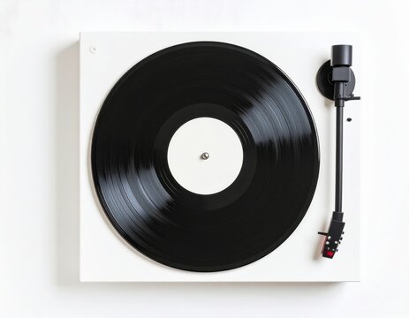 Pixel Art Vinyl Record Player On White Background - Powered by Adobe