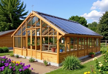designing greenhouses with sloped roofs optimized for solar panel installation increases renewable energy production onsite reducing grid reliance.