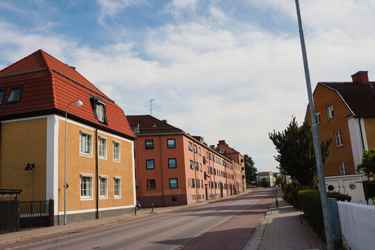 A street in a city during summer