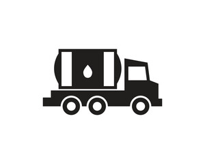 Vector illustration of an oil mine truck car silhouette