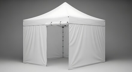 Clean studio shot of a white pop up gazebo against a neutral background