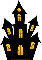 Halloween background with house, Halloween night background, Haunted House Under Full Moon Night.