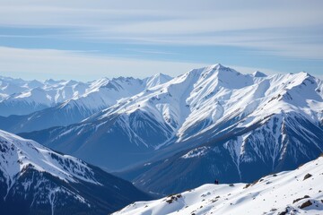 Fototapeta premium high altitude causes lower temperatures which allows snow to accumulate and persist throughout the year on some mountain ranges despite seasonal changes in climate and weather.