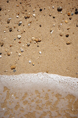 beach, sea lapping on sand