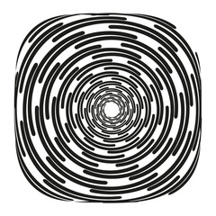Abstract spiral pattern. Swirl line design. Dynamic monochrome Vector. Hypnotic black illustration. EPS 10.