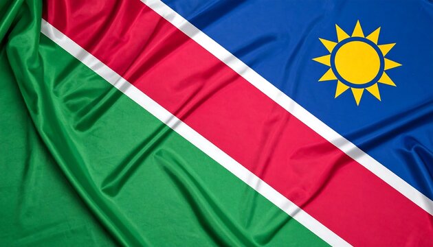 Namibian flag draped, vibrant colors