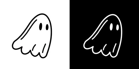 A whimsical and cute vector illustration of a icon ghost halloween character.