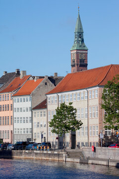 View along Ved Stranden and Nikolaj Church, Copenhagen, Denmark, Scandinavia